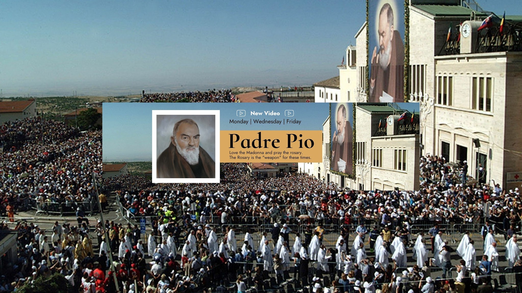 Following Padre Pio YouTube banner