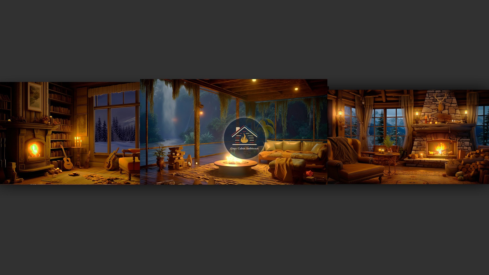 Cozy Cabin Ambience YouTube banner