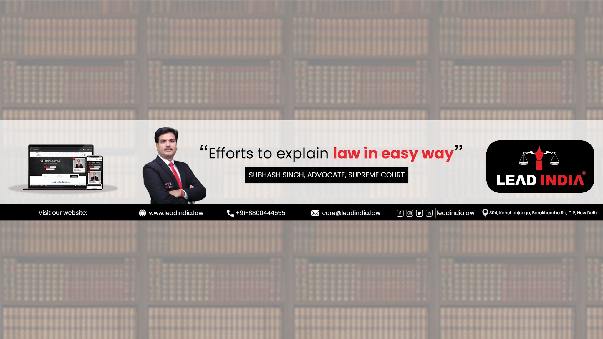 Lead India Law YouTube banner