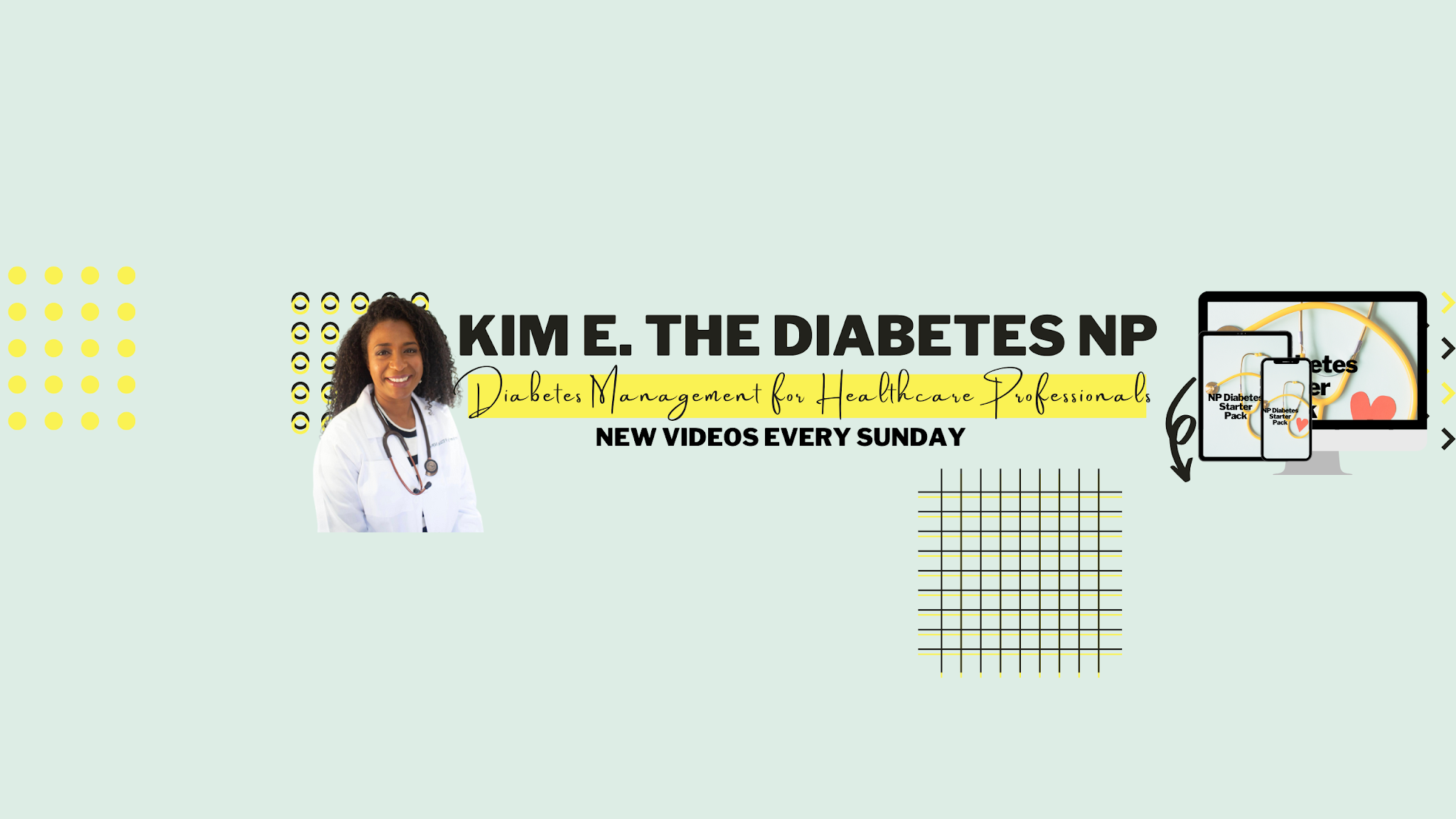 Kim E. The Diabetes NP YouTube banner