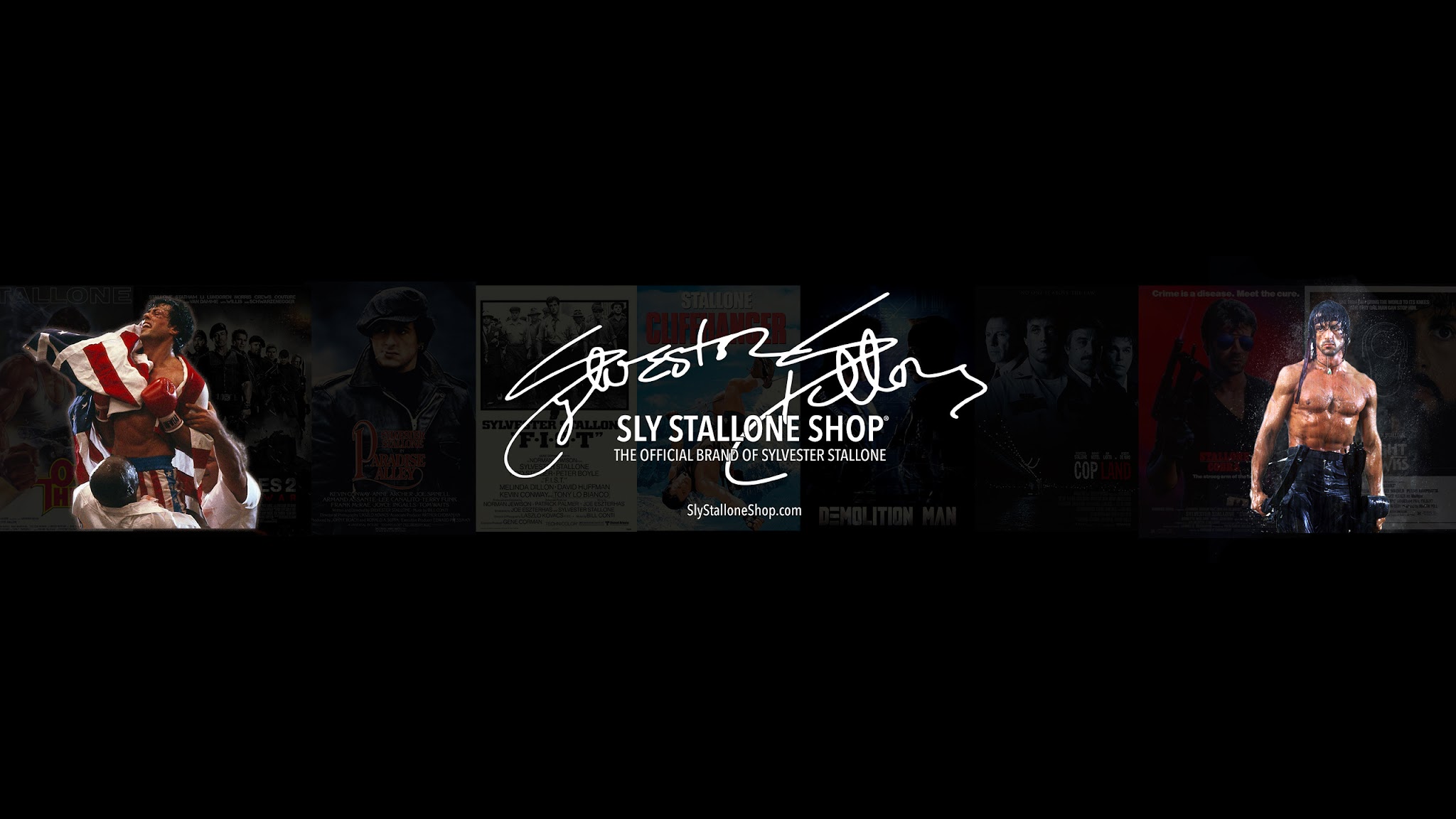 Sly Stallone Shop YouTube banner