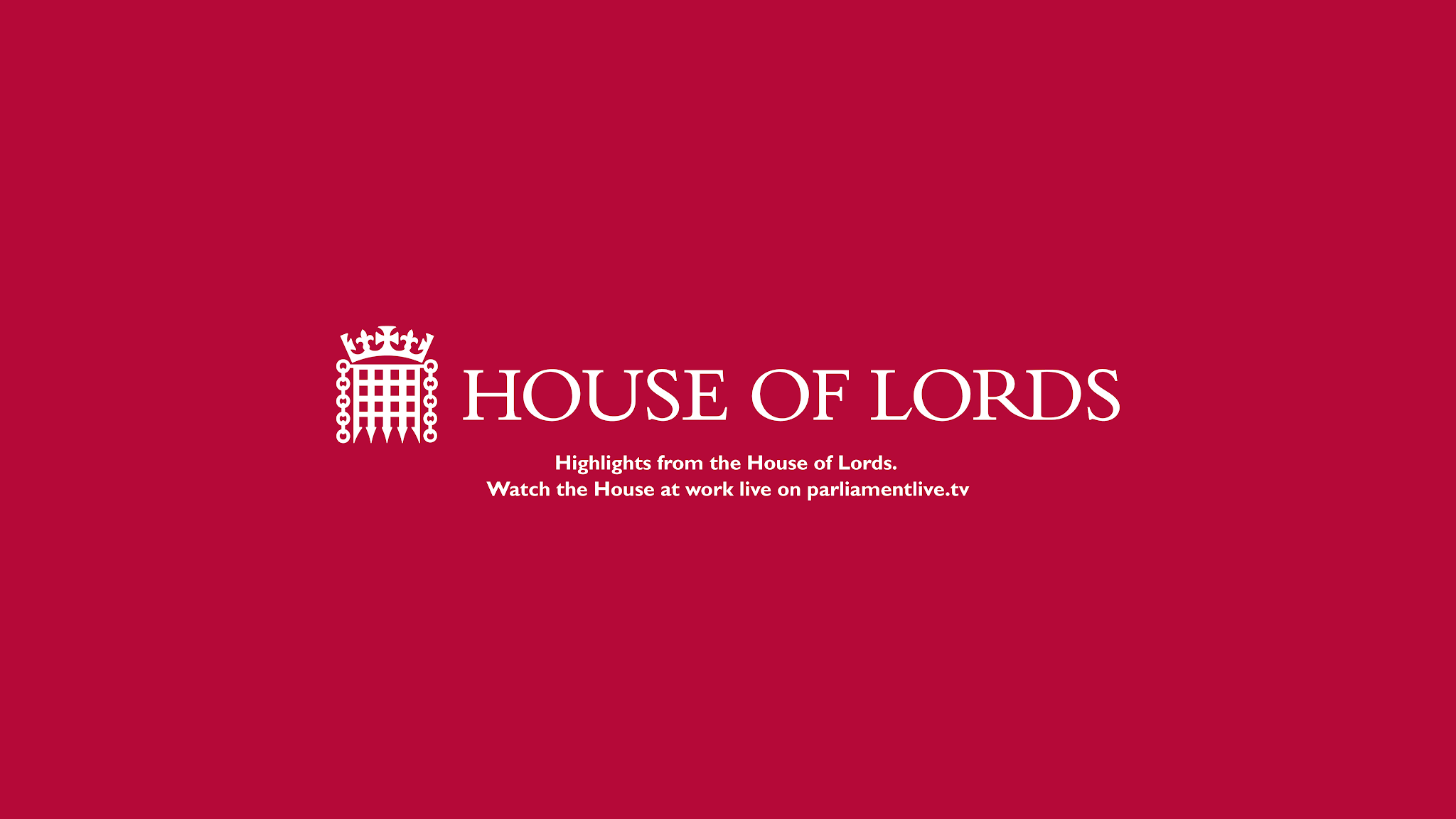 House of Lords YouTube banner