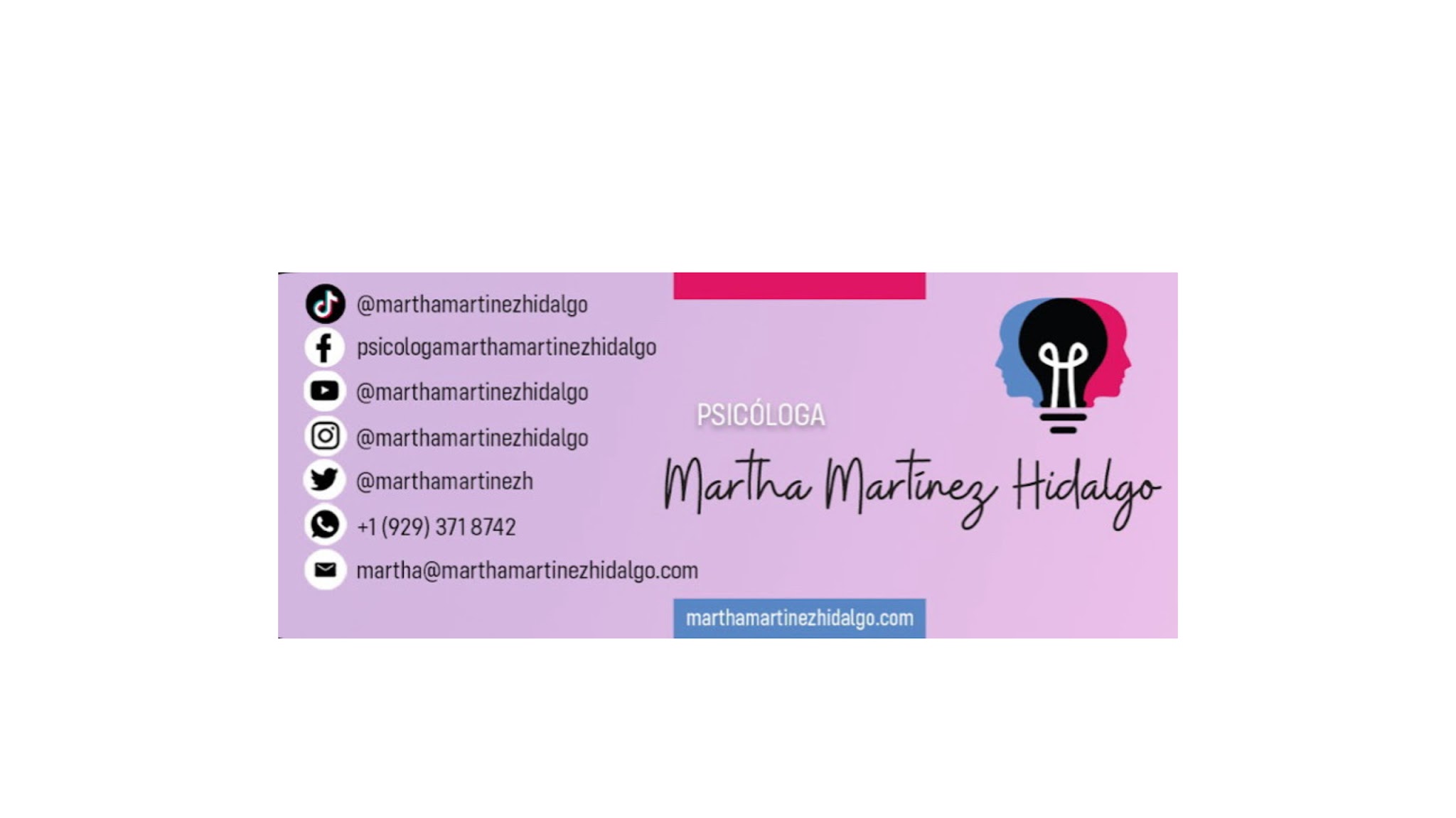 Psicóloga Martha H. Martínez Hidalgo YouTube banner