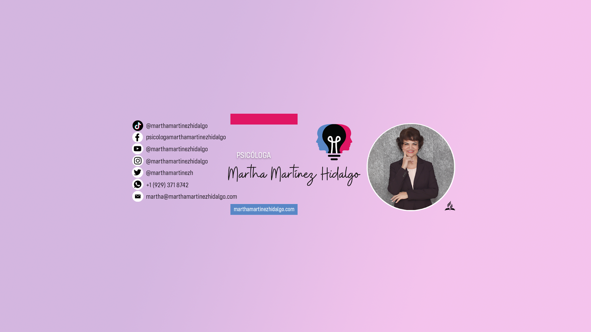 Psicóloga Martha H. Martínez Hidalgo YouTube banner