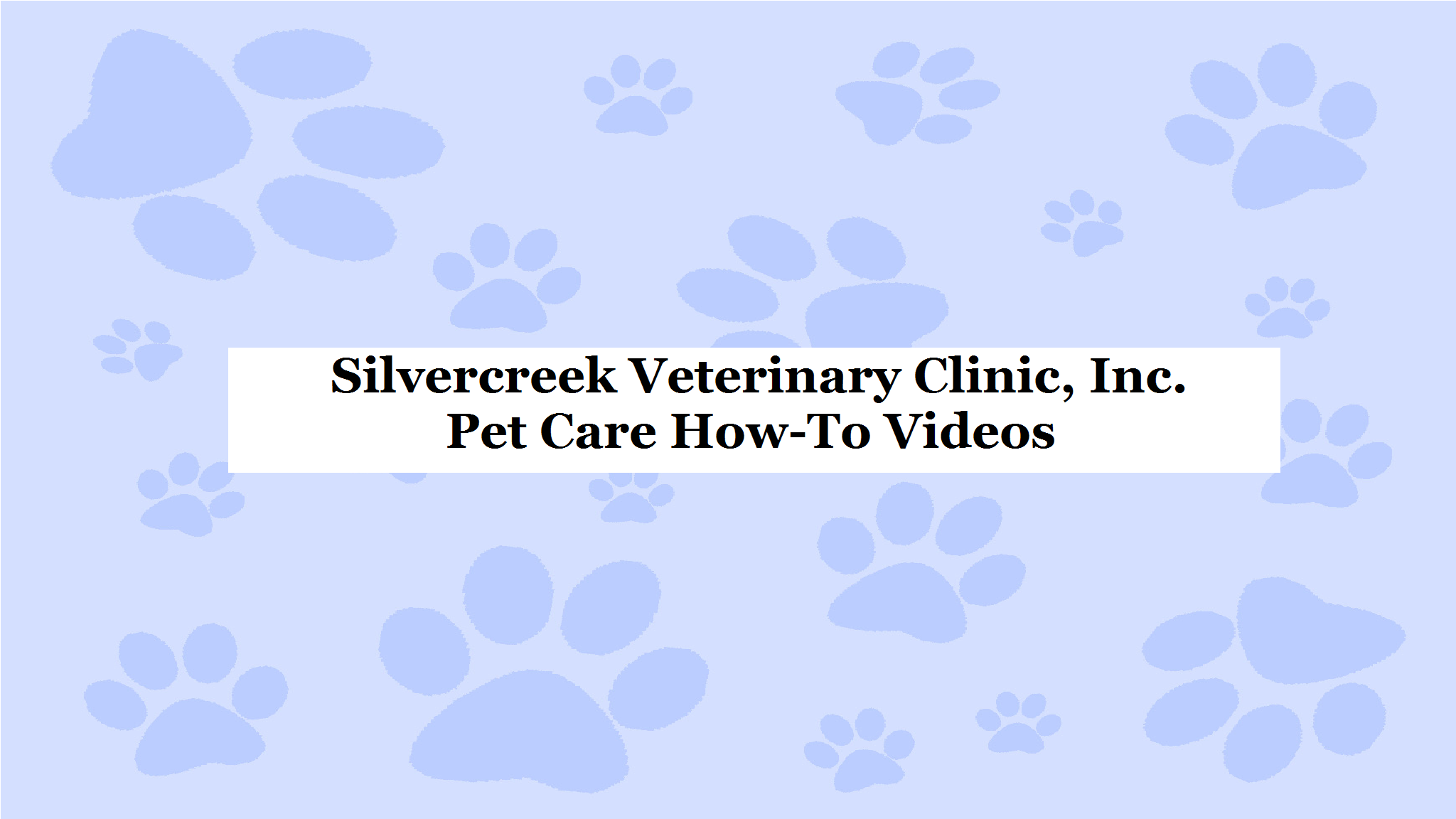 Silvercreek Veterinary Clinic, Inc. YouTube banner